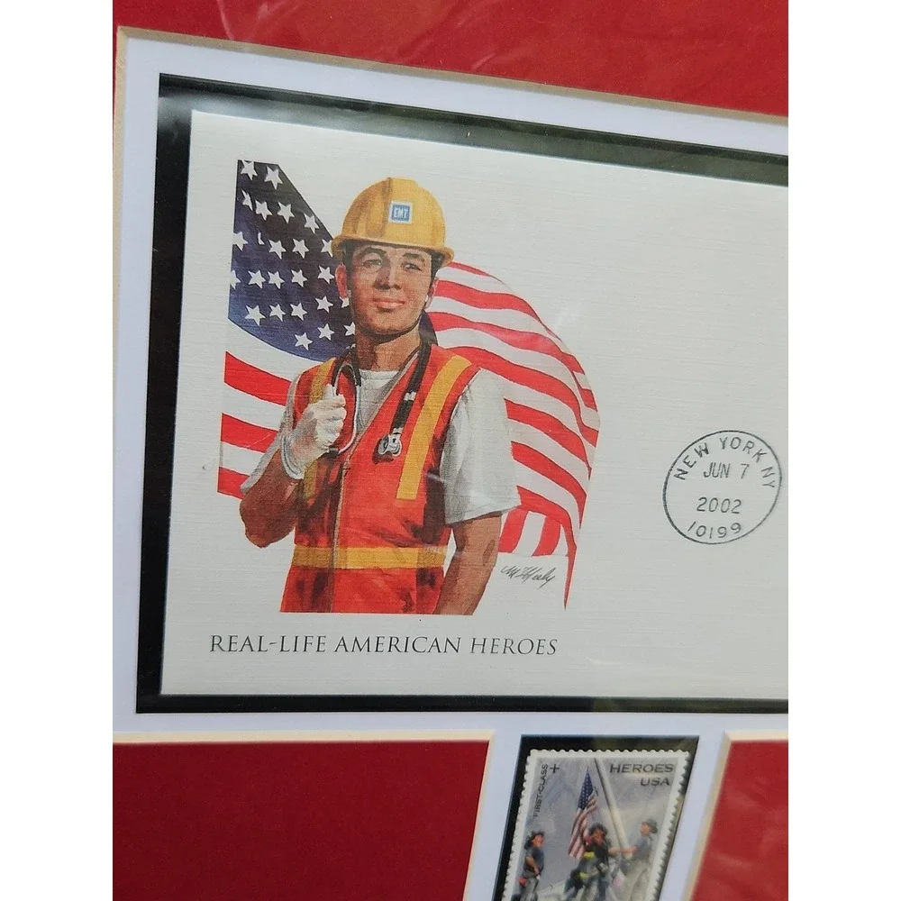 Firemen Firefighters 9/11‎ Heroes First Day Issue Stamps Firetruck 3 Matted Sets